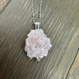 Amethyst "Rose" Pendant Necklace - Sterling Silver