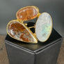 Gemstone mosaic cuff bracelet - gold