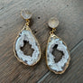 Geode druzy combo earring - gold