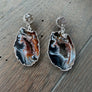 Geode druzy combo earring - silver