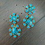 Turquoise Burst Earrings - gold