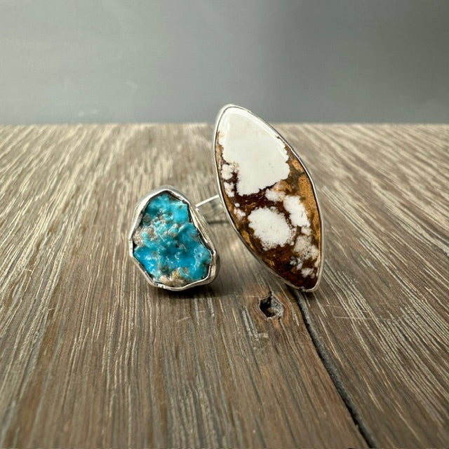 Wild Horse Jasper & Turquoise Ring - Sterling Silver