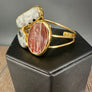 Gemstone mosaic cuff bracelet - gold