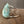 Polished Larimar Cuff Bracelet- silver tone