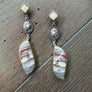 Ivory stud with jasper earring - silver - Renee Piatt Collection