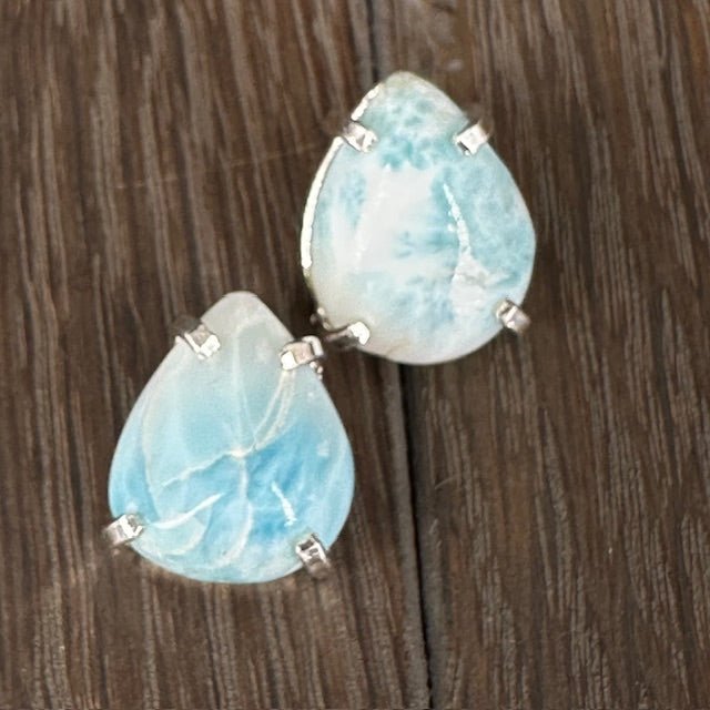 Larimar Stud Earring - silver - Renee Piatt Collection