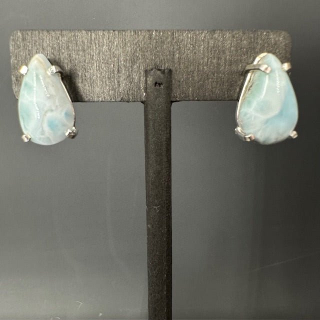 Larimar Stud Earring - silver - Renee Piatt Collection