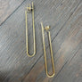 Long bar wrapped dangle earring - gold - Renee Piatt Collection