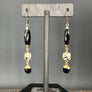 Onyx and dalmatian jasper earrings - gold - Renee Piatt Collection