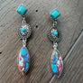 Oyster turquoise earring - silver - Renee Piatt Collection