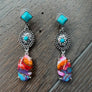 Oyster turquoise earring - silver - Renee Piatt Collection