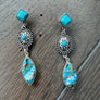 Oyster turquoise earring - silver - Renee Piatt Collection