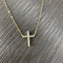 Pavé cz cross necklace - sterling silver, gold vermeil - Renee Piatt Collection
