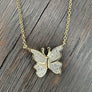 Pavé cz small butterfly necklace - sterling silver, gold vermeil - Renee Piatt Collection
