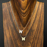 Pavé cz small butterfly necklace - sterling silver, gold vermeil - Renee Piatt Collection