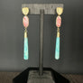Pink opal and amazonite earring - gold - Renee Piatt Collection