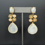 Rainbow and peach moonstone earrings - gold - Renee Piatt Collection