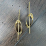 Sculptural 3d bar and oval Earring - gold - Renee Piatt Collection
