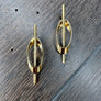 Sculptural 3d bar and oval Earring - gold - Renee Piatt Collection