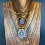 Sculptural Choker necklace with druzy and stalactite pendant - gold - Renee Piatt Collection