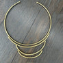 Sculptural Choker Style Necklace - brushed gold - Renee Piatt Collection