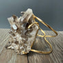 Smoky quartz cuff - gold tone - Renee Piatt Collection