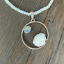 Solar quartz with rainbow moonstone necklace - silver - Renee Piatt Collection
