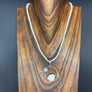 Solar quartz with rainbow moonstone necklace - silver - Renee Piatt Collection