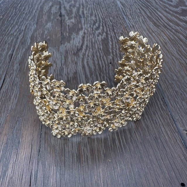 Superbloom adjustable large cuff bracelet - gold, silver - Renee Piatt Collection