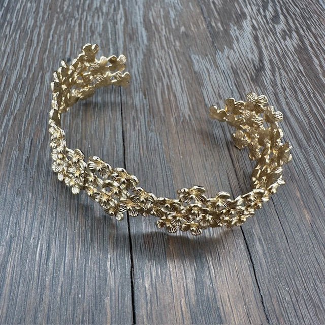 Superbloom adjustable small cuff bracelet - gold, silver - Renee Piatt Collection