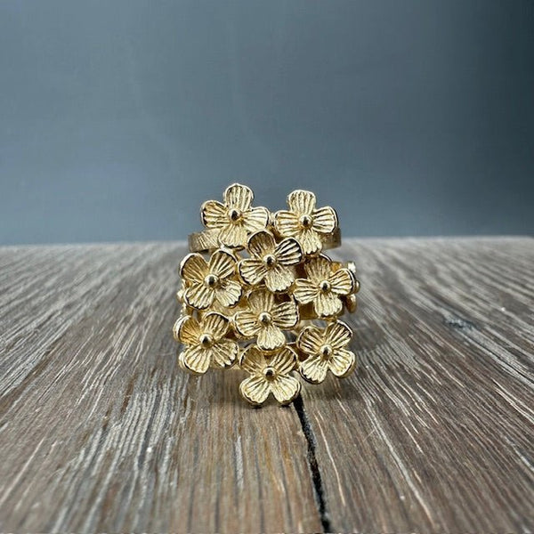 Superbloom cluster ring - gold, silver – Renee Piatt Collection