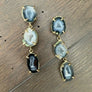Triple Geode Earring - Gold Tone - Renee Piatt Collection
