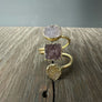 Triple Geometric Druzy Ring - Gold Tone - Renee Piatt Collection