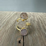 Triple Geometric Druzy Ring - Gold Tone - Renee Piatt Collection