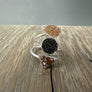 Triple Geometric Druzy Ring - silver - Renee Piatt Collection