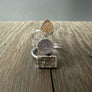 Triple Geometric Druzy Ring - silver - Renee Piatt Collection