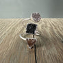 Triple Geometric Druzy Ring - silver - Renee Piatt Collection