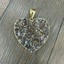 XL Druzy heart "Wrap and Toggle" necklace - gold - Renee Piatt Collection