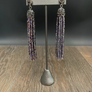 Swarovski crystal tassel earrings with pavé rhinestone posts