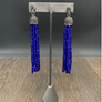 Swarovski crystal tassel earrings with pavé rhinestone posts