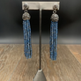 Swarovski crystal tassel earrings with pavé rhinestone posts