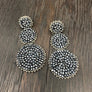 Seed bead three disc earrings