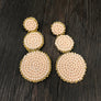 Seed bead three disc earrings