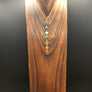 Seven chakra stone lariat necklace - silver and gold