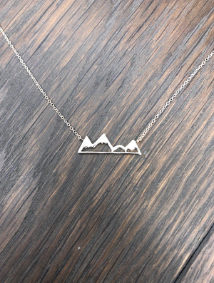 Metal mountain range layering necklace