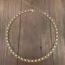 Dot bar beaded cable chain necklace