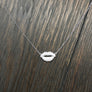 Pavé cz lips layering necklace