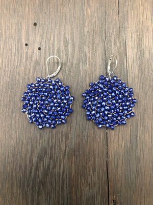 Colored "pebble" disc seed bead earrings