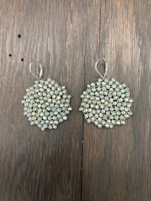 Colored "pebble" disc seed bead earrings