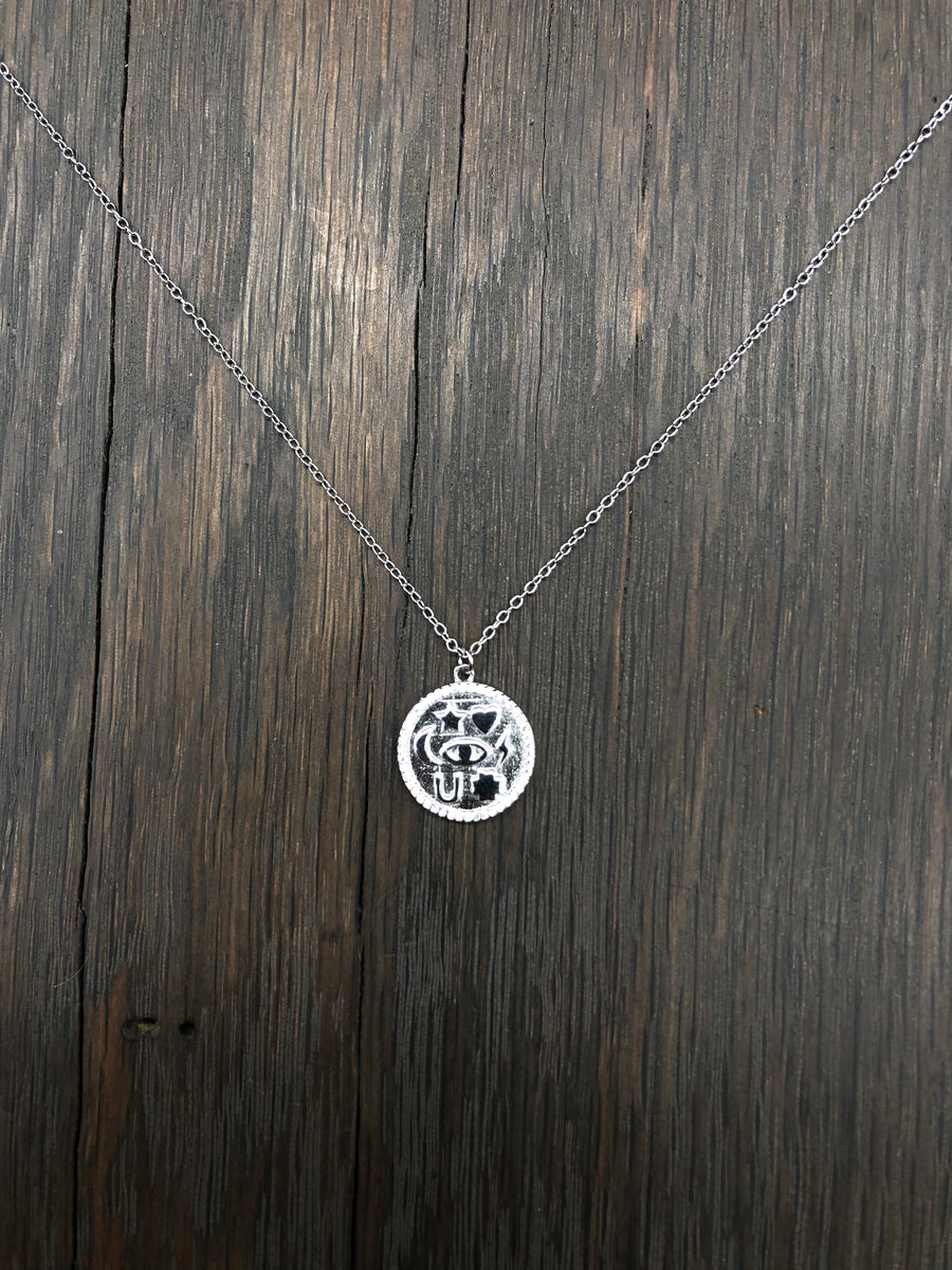 Symbols amulet coin layering necklace